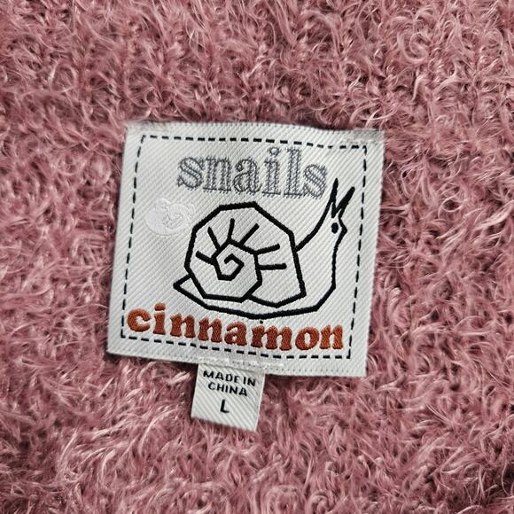 Snails & Cinnamon Cozy Pink Women's Eyelash Tunic Sweater Large Boat Neck - Picture 9 of 13